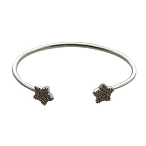 Silver Bangle with CZ